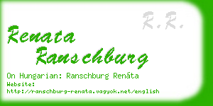 renata ranschburg business card